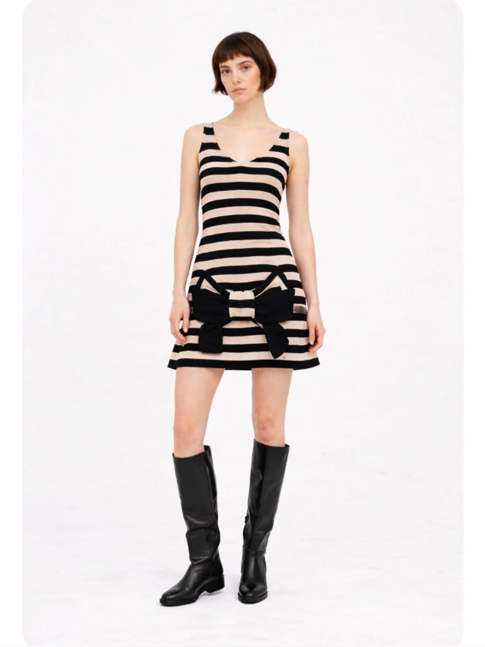 Sonia Rykiel striped knit bow dress